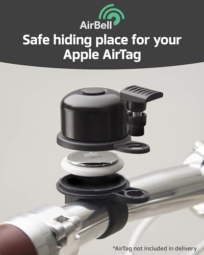 AIRBELL Bicycle Bell for Apple AirTag 22.2mm Hidden Holder Anti-Theft Road-Approved