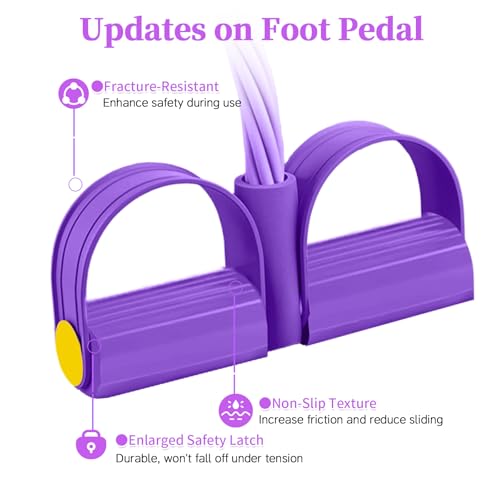 6-Tube Pedal Resistance Band with Handles for Full-Body Workout