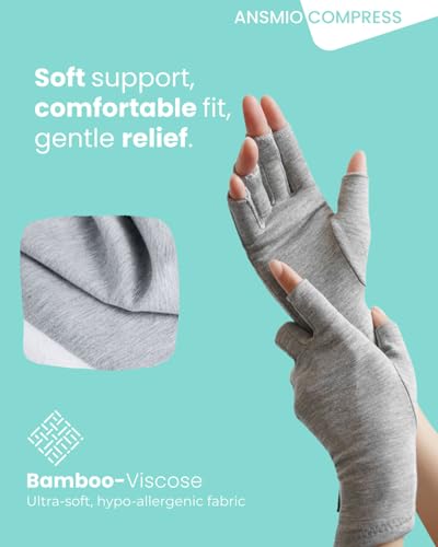 ANSMIO Rayon Derived from Bamboo Compression Gloves – Fingerless