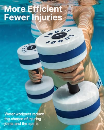 Water Dumbbells for Pool Exercise - Foam Aquatic Weights 11x12" / White