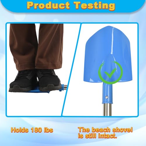 Frebuta Yellow Heavy Duty Beach Shovel 26in 3-Piece Sand Digging Set
