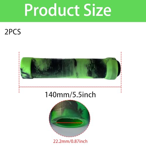 Non-Slip Rubber Bike Handlebar Grips - Green, Soft Cycling Covers