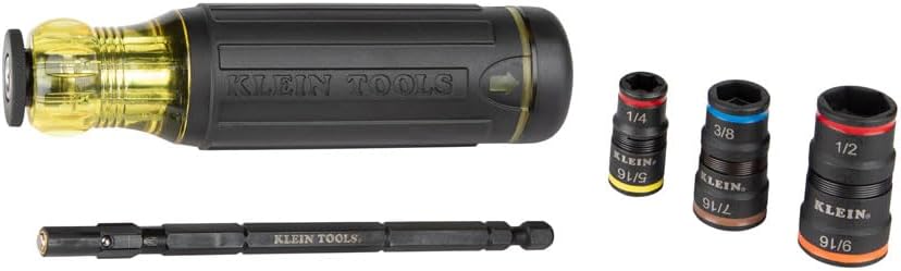 20-in-1 Klein Tools Impact Driver Set - SAE Sockets & Screwdriver with Phillips, Slotted, Square, Torx Tips