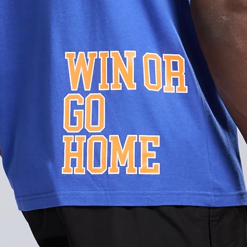 Men's Lightweight Graphic Logo Crew Neck T-Shirt - Win Or Go Home, Medium, Cobalt Blue