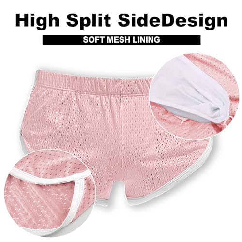 AIMPACT Pink Medium Mens Mesh Booty Shorts with Pouch Liner – Sleep & Lounge
