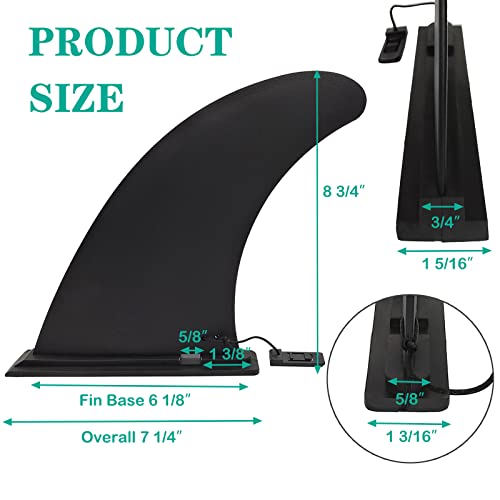 9" Paddle Board Fin Replacement - Nylon Fiberglass, No-Tool Install