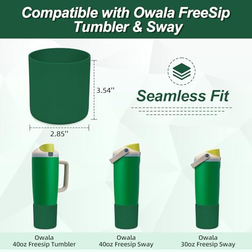 Silicone Boot for Owala 30oz 40oz FreeSip Sway Water Bottle - Dark Green