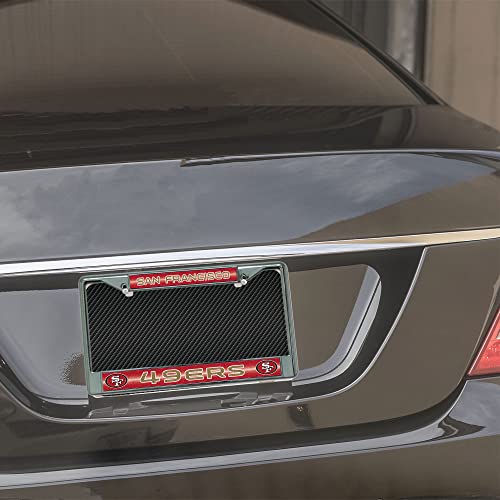 NFL San Francisco 49ers Chrome Bling License Plate Frame - 12" x 6"