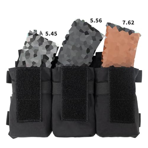 Tactical Triple Magazine Pouch with Quick Release - Light Black