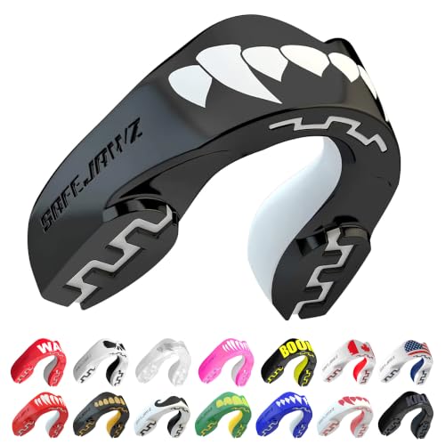 Youth Dual Layer Mouth Guard for Sports - Black Remoldable Shield