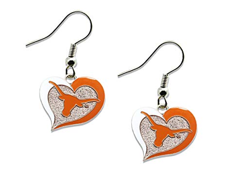 Swirl Heart Earrings - Texas Longhorns Team Color