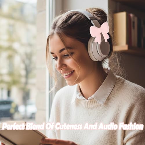 Silicone Bow Headphone Accessories - 3D Pink Bows for Headphones