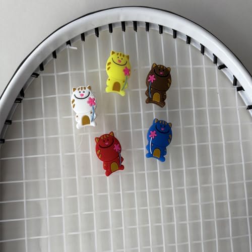Tennis Dampener - Cute Cat Vibration Shock Absorber, 5 Pieces