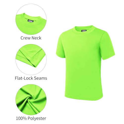 Youth Athletic Short Sleeve Tee - UPF 50+ Dry Fit - 8 Years Green