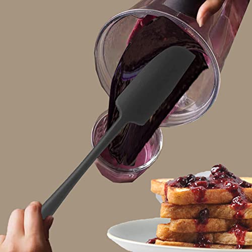 Silicone Jar Spatula - Heat Resistant Rubber Scraper, Black - 1-Pack