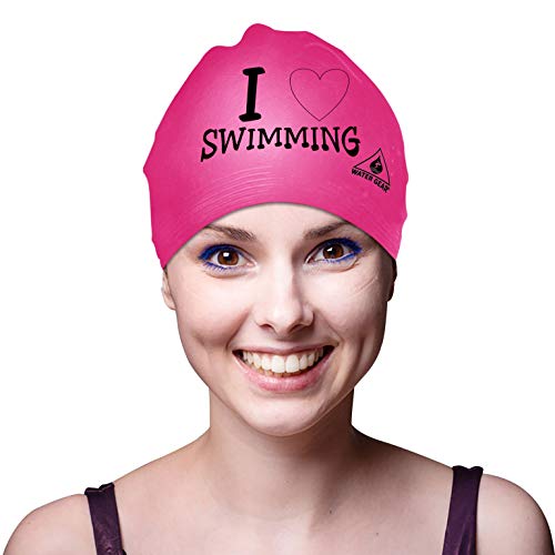 Latex Swim Cap for Long Hair - Waterproof Swimming Cap - Pink