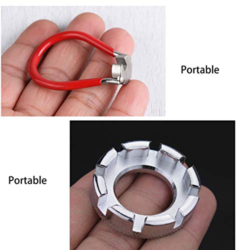 Bicycle Spoke Wrench Set - Stainless Steel, Silver & Red