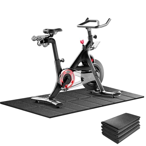 Exercise Bike Mat - 63" x 30" x 4mm Floor Protector for Peloton & Spin Bikes