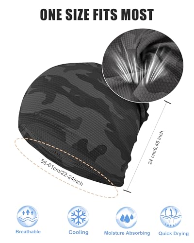 Simapu 3-Pack Camo Skull Caps - Summer Beanies for Men & Women, Black, Grey Variants