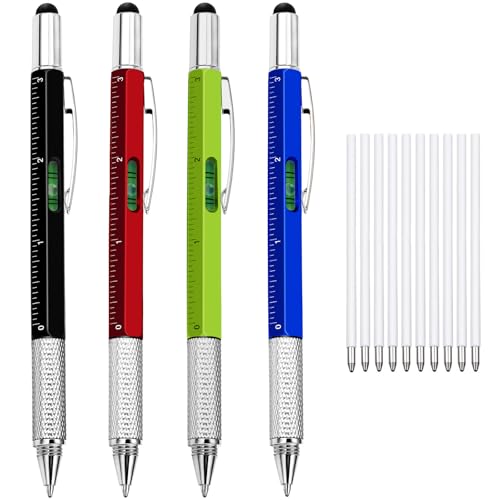 6-in-1 Multitool Pen Set - 4 Colors: Red, Green, Blue, Gray