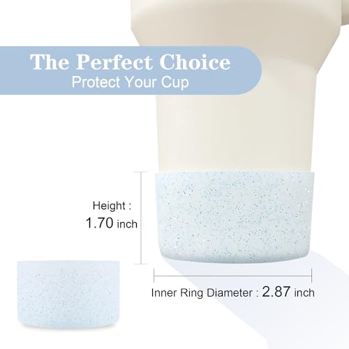 Glitter Silicone Anti-Slip Boot Sleeve for Stanley Cup - Twinkle Blue