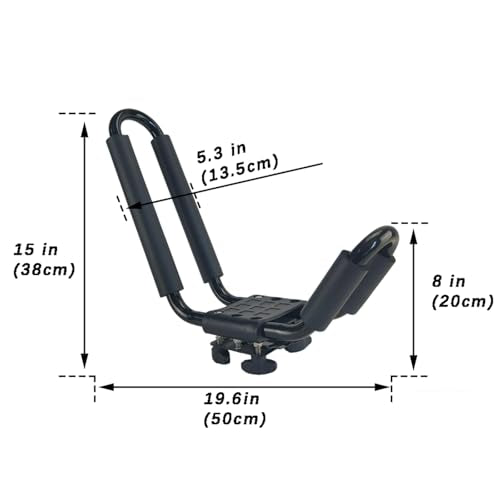 Kayak Roof Rack Carrier - J Cross Bar, Adjustable Padding
