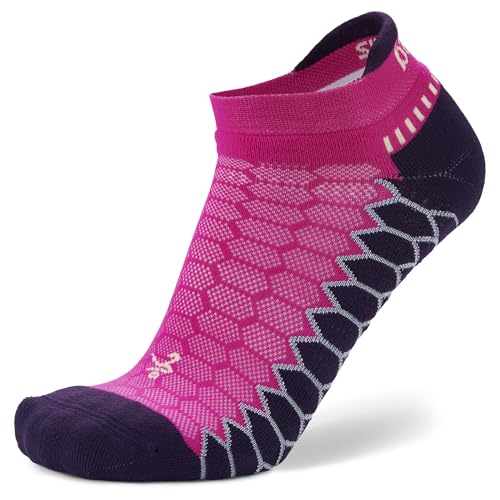 Balega Unisex Silver No-Show Running Socks Medium Pink – Moisture-Wicking Athletic Socks