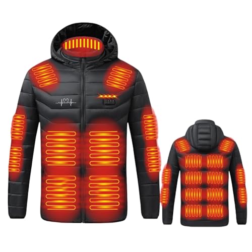 Heated Jacket with 21 Heating Zones - USB Charging Hooded Coat
