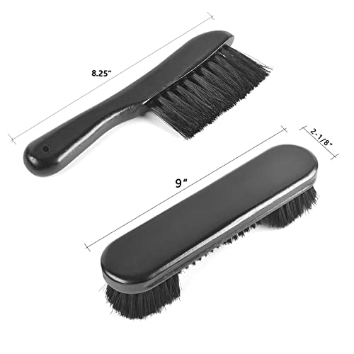Black Billiards Pool Table & Rail Cleaning Brush Set with Cue Shaft Slicker & Chalk Cube