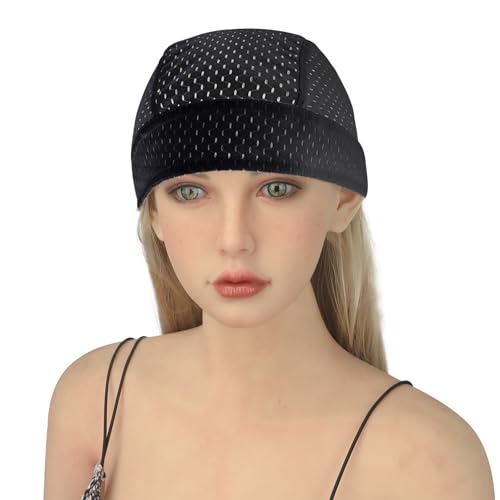 Breathable Cycling Bandana Headscarf - Adjustable Mesh Sweat Wicking - Black