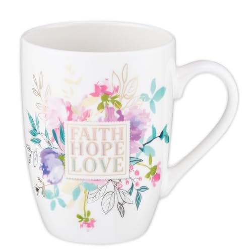 Inspirational Coffee Mug - Faith Hope Love - 12oz Ceramic
