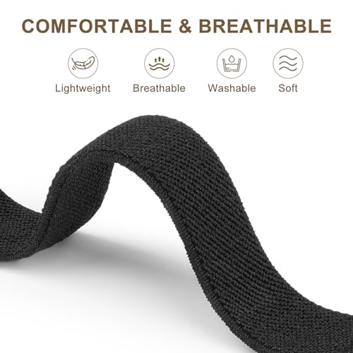 Stretchy Nylon Sport Strap for Samsung Galaxy Fit 3 - Black/Dark Blue