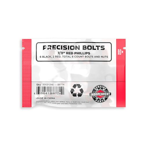Skateboard Cross Bolts - Phillips Hardware, 7/8" - Black & Red