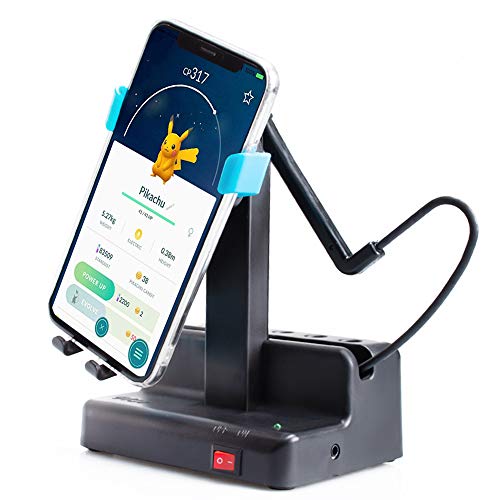 Electric Phone Swing Pedometer for Pokémon Go - White & Blue