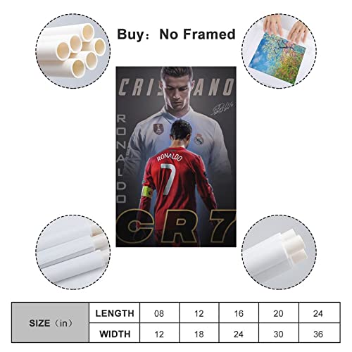 Cristiano Ronaldo Canvas Poster - 12x18 Inches Unframed