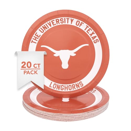 University of Texas 20-Count 9-Inch Paper Plates - Officially Licensed