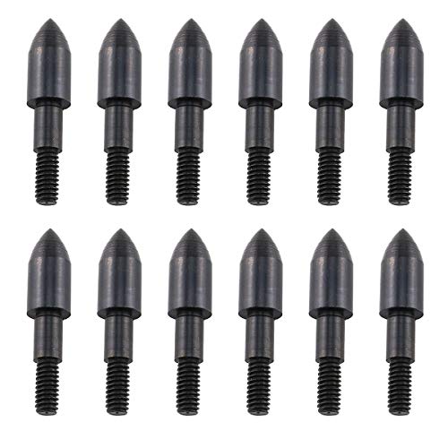 12Pcs Archery Field Points 100 Grain Screw-In Bullet Tips for Crossbow & Bow Practice