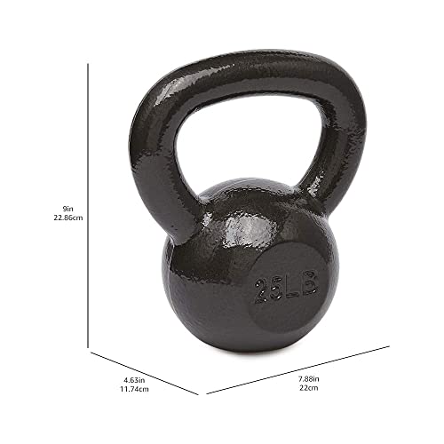 25 lb Cast Iron Kettlebell for Strength Training with Textured Handle