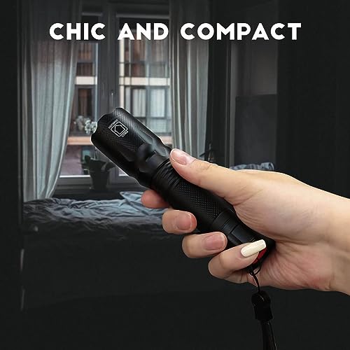 Upgraded Red Flashlight Combo, Bright White &High/Low Power Red Light Options with Memory, Zoom Lens, Rechargeable Battery, Small Portable LED Torch for Aviation, Astronomy, Night Vision