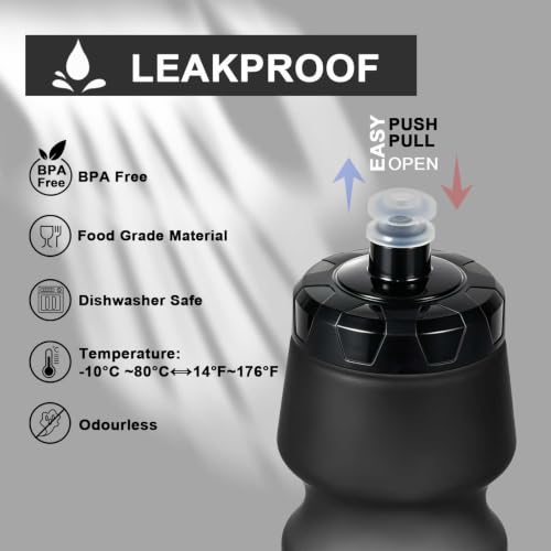 750ml BPA-Free Sports Water Bottle - Black/White Gradient