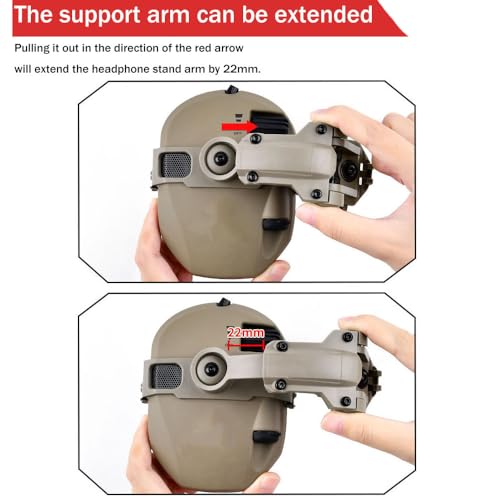 Okyass Tan ARC Rail Adapter for Tactical Helmets, Compatible with Walker's Razor & Digital Earmuffs