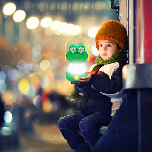 VIHOSE 2 Set Kids LED Camping Lantern and Headlamp 4 Pcs Animal Themed Camping Equipment Nightlight Battery Powered Night Light for Emergency Hurricane Lightweight Tent Lamp for Children