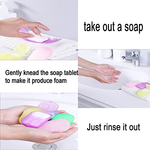 20 Pack Portable Disposable Hand Soap Sheets Travel Hand Wash Paper with 6 Scents