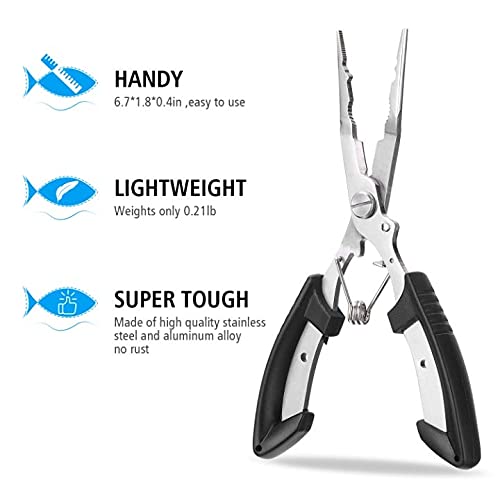 Aluminum Fishing Pliers with Fish Lip Gripper & Lanyard