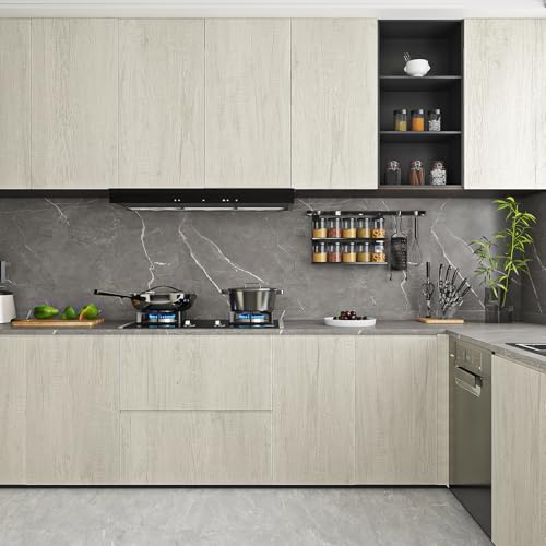 Livelynine Neutral Wood Contact Paper for Countertops Waterproof Desk Wallpaper Peel and Stick Counter Top Covers Self Adhesive Off White Desk Cover Light Wood Vinyl Wrap for Kitchen Cabinet 15.8x78.8