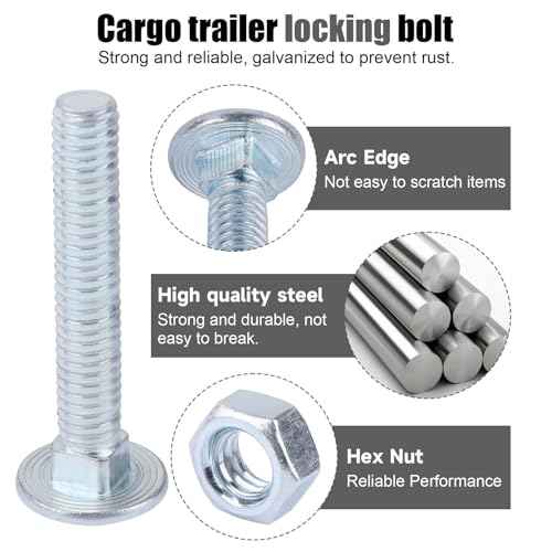 Enclosed Cargo Trailer Door Latch, Trailer Door & Ramp Locking Hasp, Cam Lock Latch Keeper with Screws and Nuts, Cam Bar Lock Assembly for Side and Tailgate Door Enclosed Trailer - 2 Pack