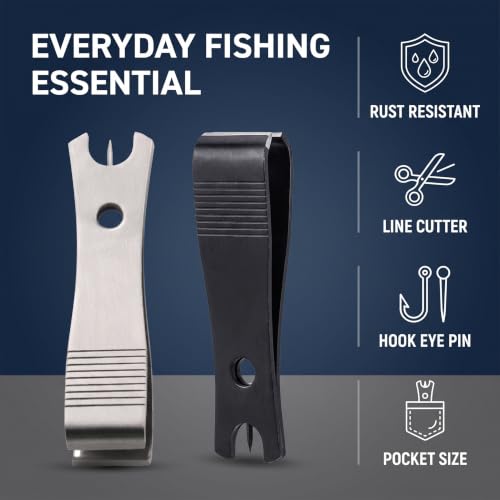 Fishing Line Cutter Nipper with Hook Eye Cleaner - 2 Pack