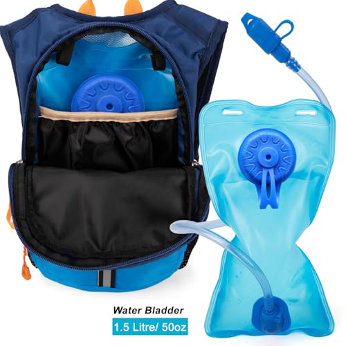 Kids Hydration Backpack - Lightweight Small Size with 1.5L Bladder - Blue