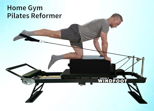 Pilates Reformer Machine with Jump Board - Foldable, Black