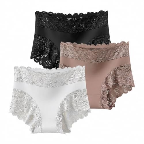 High Waisted Tummy Control Underwear Briefs - 3 Pack, Medium Assorted